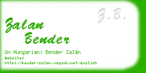 zalan bender business card